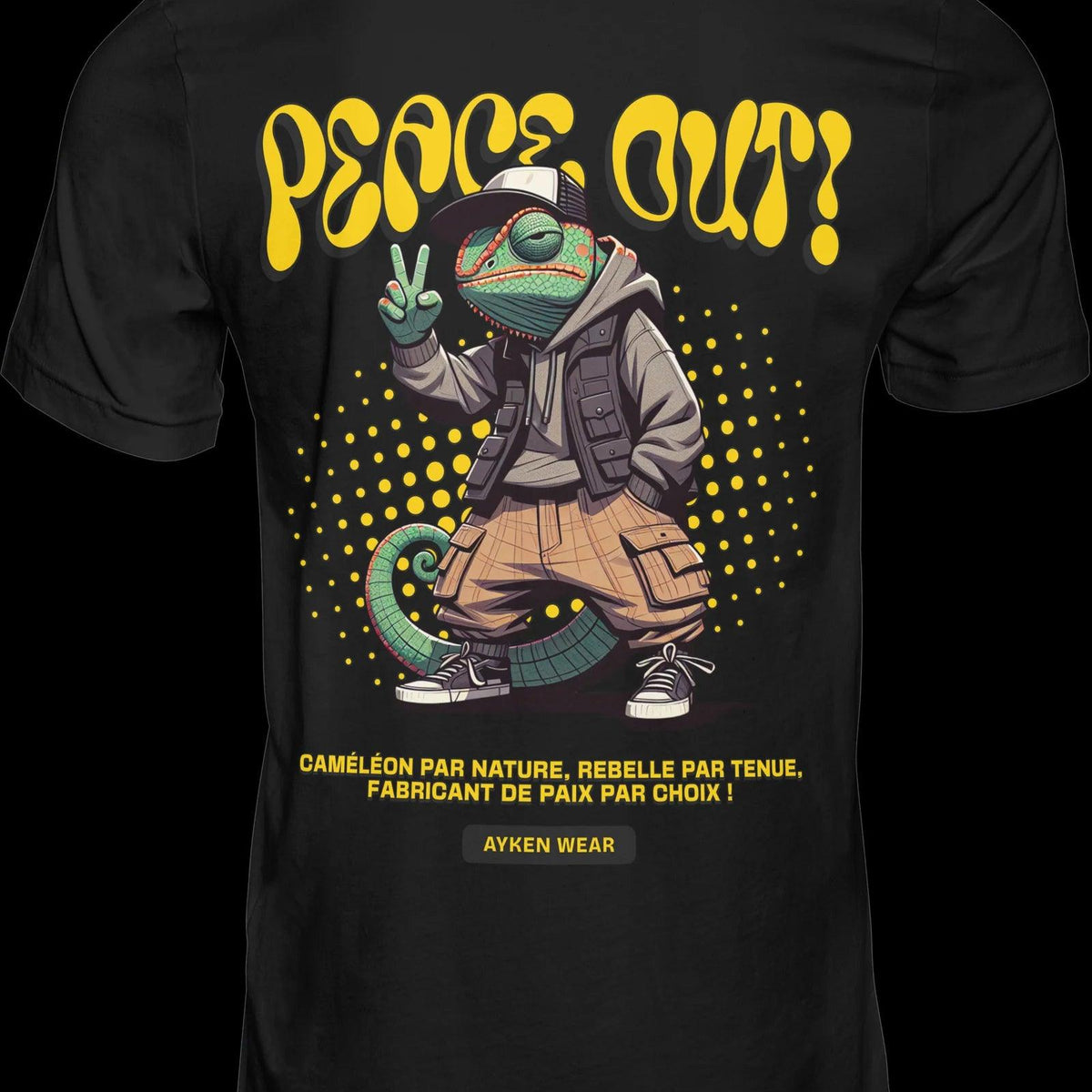 Tee Shirt Homme – Caméléon Peace Out