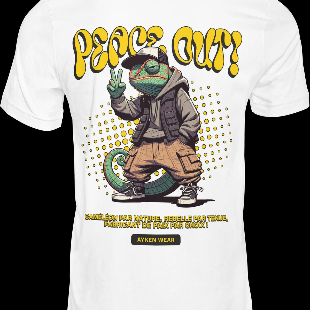 Tee Shirt Homme – Caméléon Peace Out