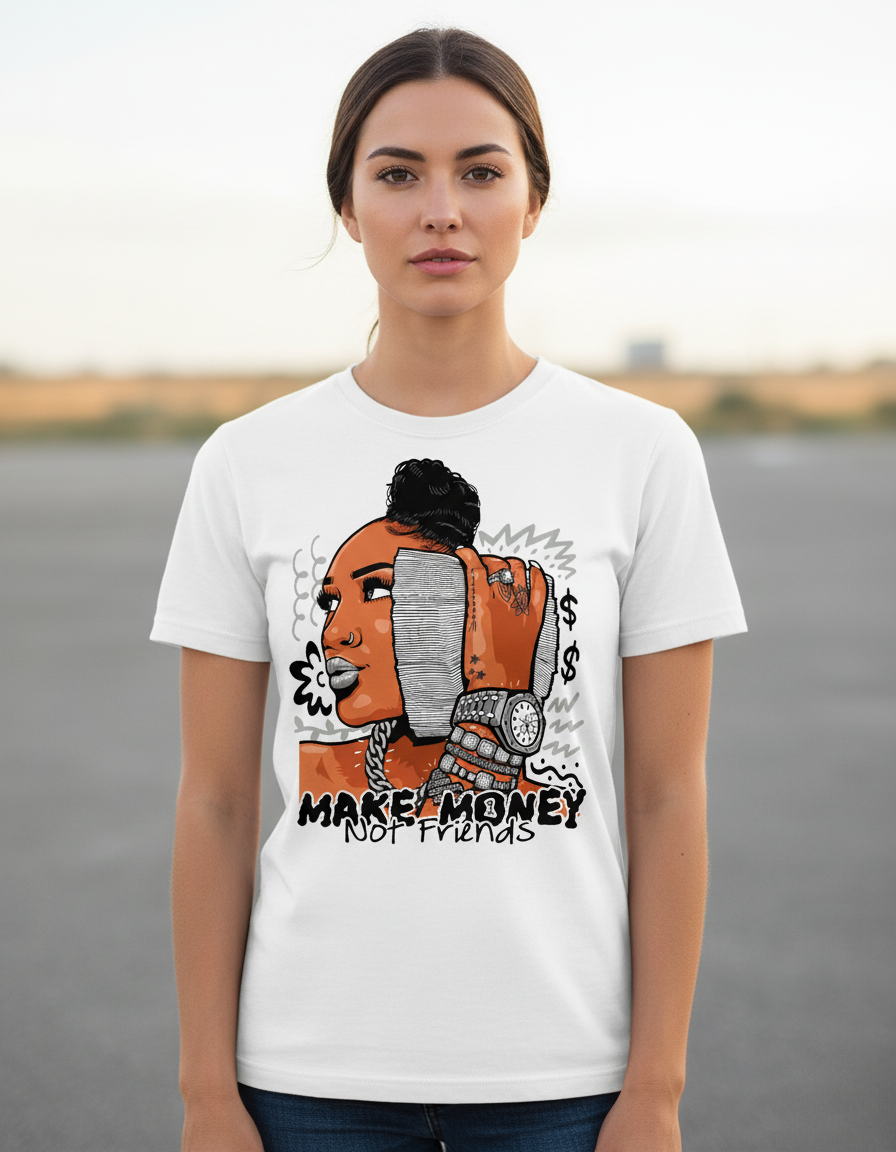 Tee-Shirt Streetwear Femme "Make Money Not Friends"