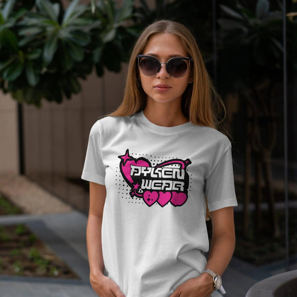 Tee Shirt Blanc Femme – Ayken Wear Coeur Rose