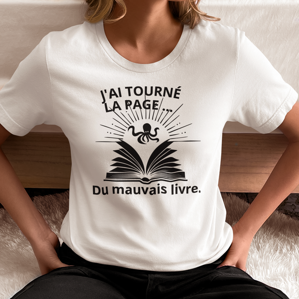 Tee shirt femme j’ai tourné la page… du mauvais livre.