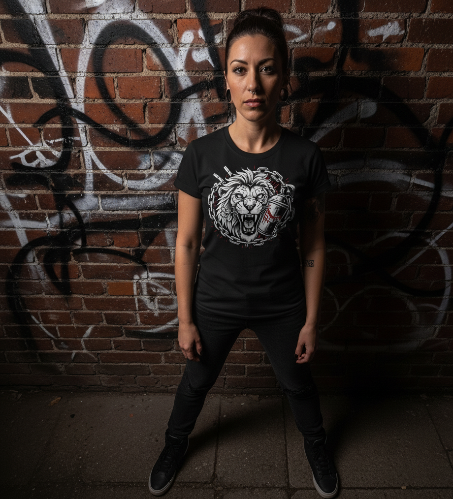 Tee-Shirt Streetwear Femme -Lion Graffiti-