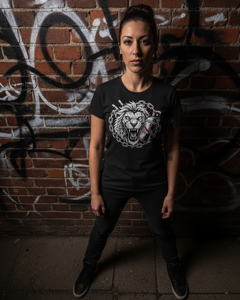 Tee-Shirt Streetwear Femme -Lion Graffiti-