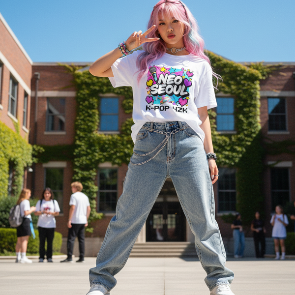 Tee-Shirt Streetwear Ado Fille - Neo Seoul K-POP Y2K -