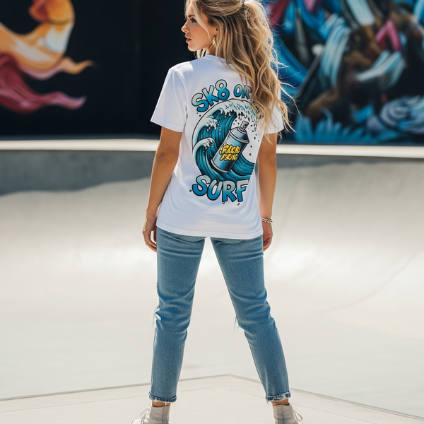 Tee-Shirt Streetwear Femme -SK8 or Surf-