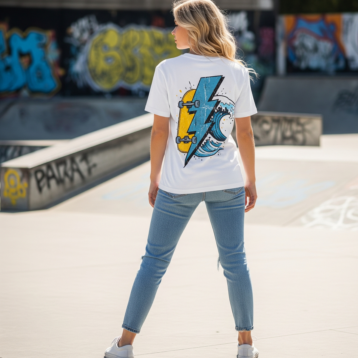 Tee-Shirt Streetwear Femme -Skate Lightning-