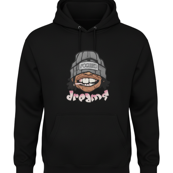 Sweat à Capuche Streetwear Homme "FOCUSED DREAMS" - Hoodie Urban Noir