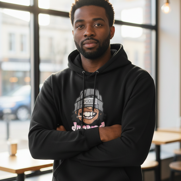 Sweat à Capuche Streetwear Homme "FOCUSED DREAMS" - Hoodie Urban Noir