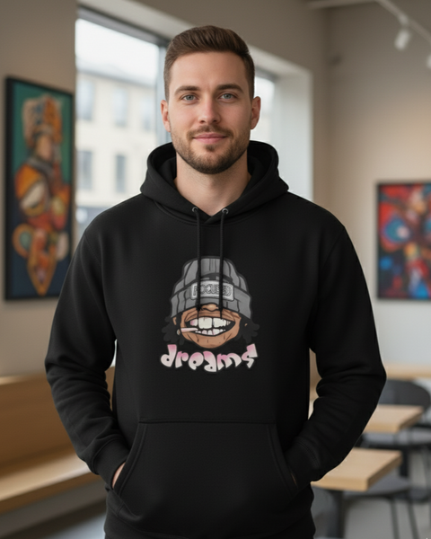 Sweat à Capuche Streetwear Homme "FOCUSED DREAMS" - Hoodie Urban Noir