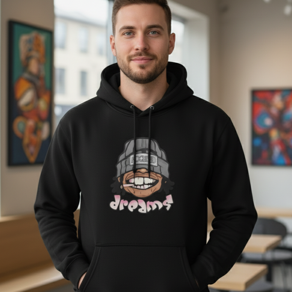 Sweat à Capuche Streetwear Homme "FOCUSED DREAMS" - Hoodie Urban Noir