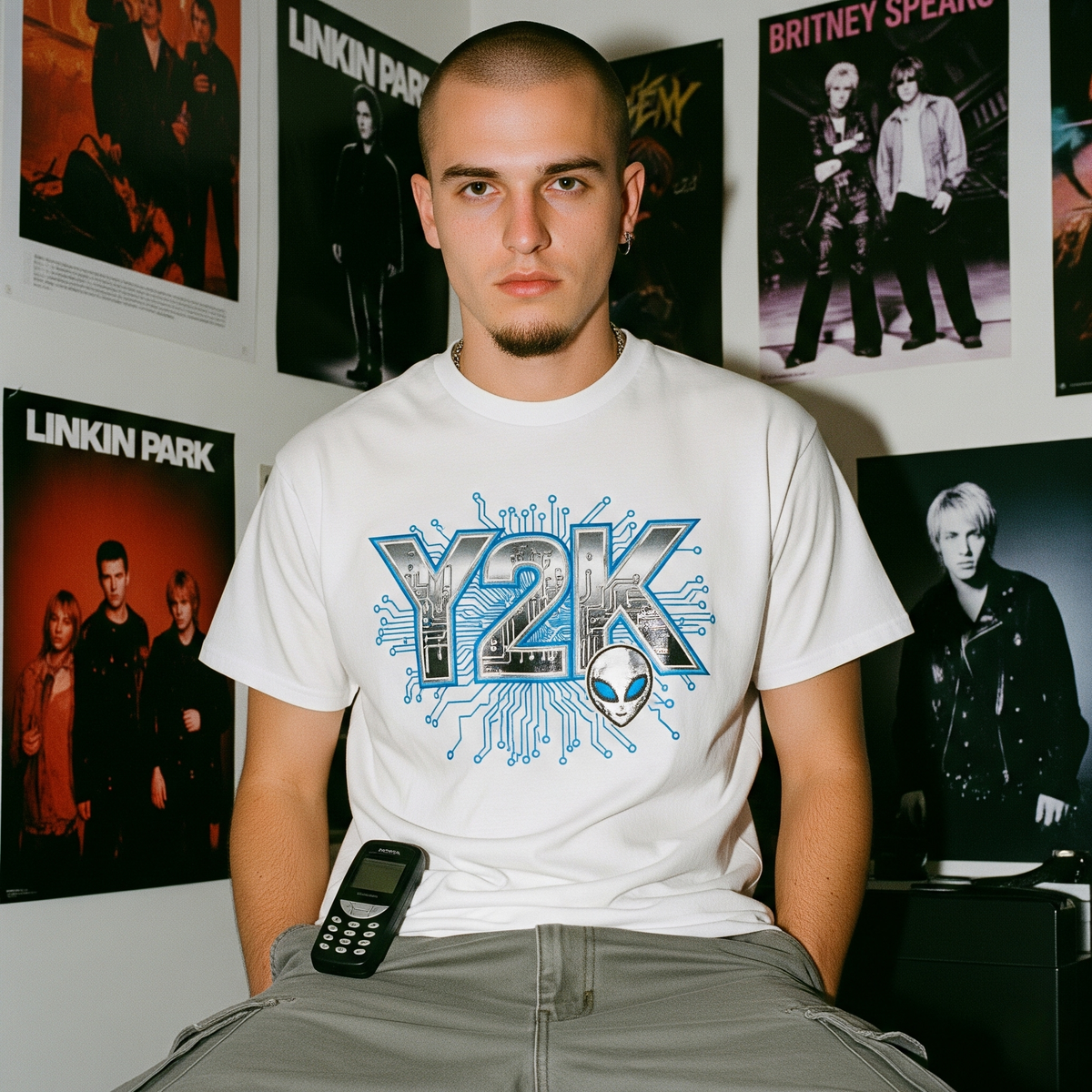 T-shirt Y2K Alien Cyber Tech