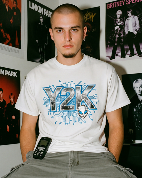 T-shirt Y2K Alien Cyber Tech