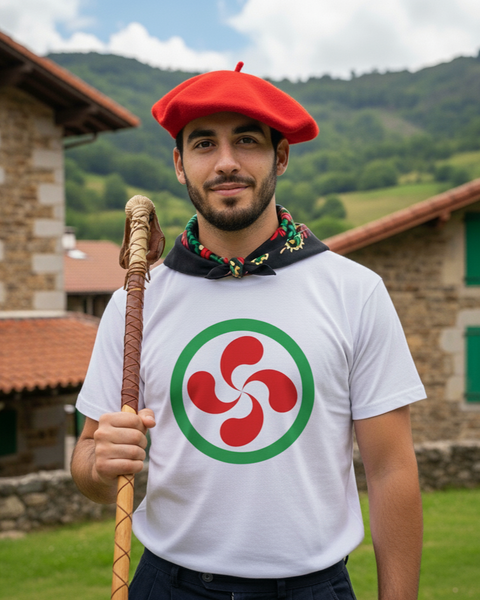 T Shirt Basque Homme – Symbole Lauburu Traditionnel