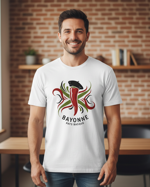 T Shirt Homme Bayonne – Pays Basque Traditionnel