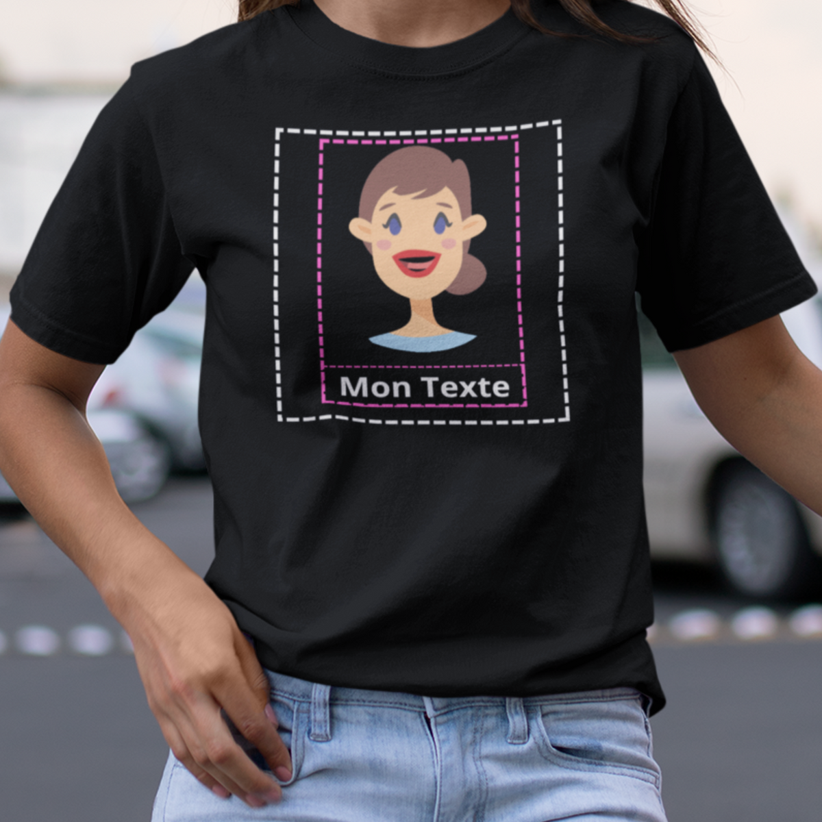 Tee Shirt Personnalisé Femme Noir