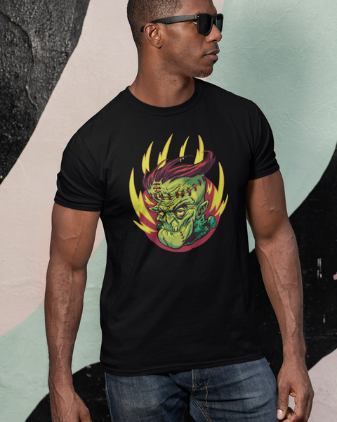 Tee Shirt Homme Noir Monster Frankenstein