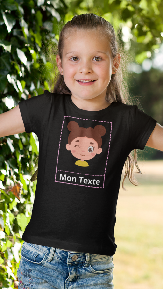 Tee Shirt Personnalisé Enfant Fille Noir