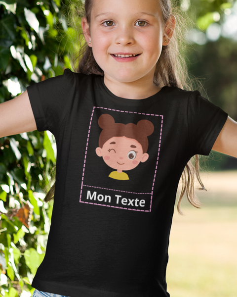 Tee Shirt Personnalisé Enfant Fille Noir
