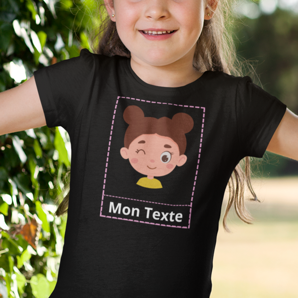 Tee Shirt Personnalisé Enfant Fille Noir