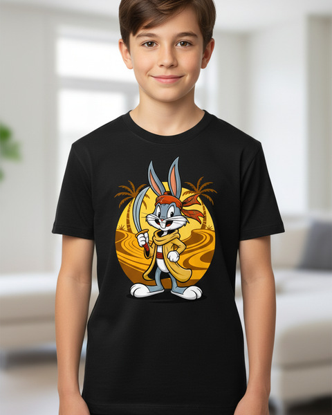Tee Shirt Streetwear Enfant Garçon Pirate Bunny
