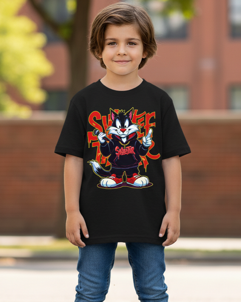 Tee Shirt Streetwear Enfant Garçon – Chat Rebelle