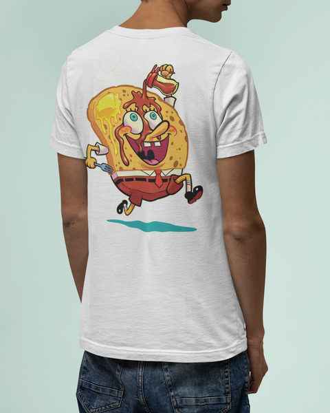 Tee Shirt Streetwear Homme Blanc - SpongeBob Toast