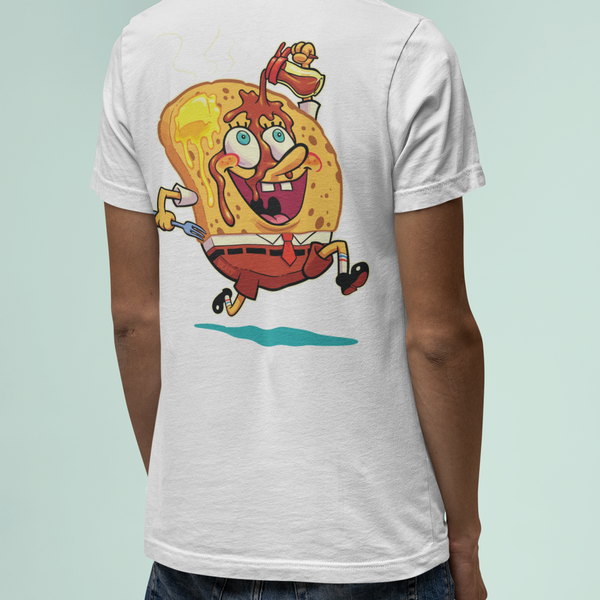 Tee Shirt Streetwear Homme Blanc - SpongeBob Toast