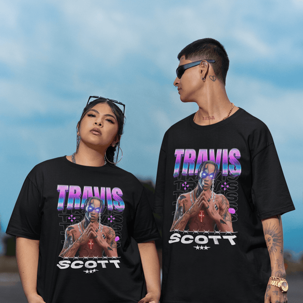 Tee Shirt Streetwear Homme Noir – Travis Scott Fortnite