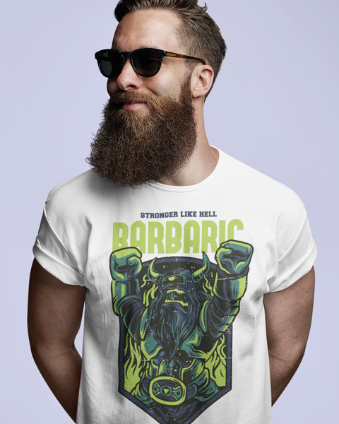 Tee shirt streetwear homme Viking Stronger Like Hell Barbaric