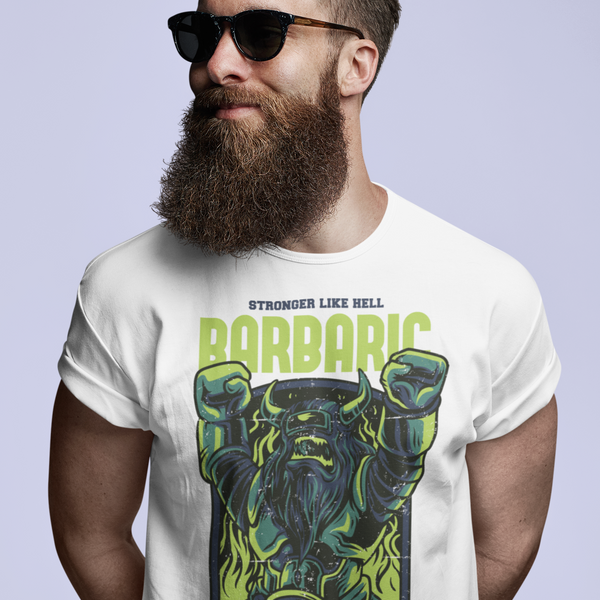 Tee shirt streetwear homme Viking Stronger Like Hell Barbaric