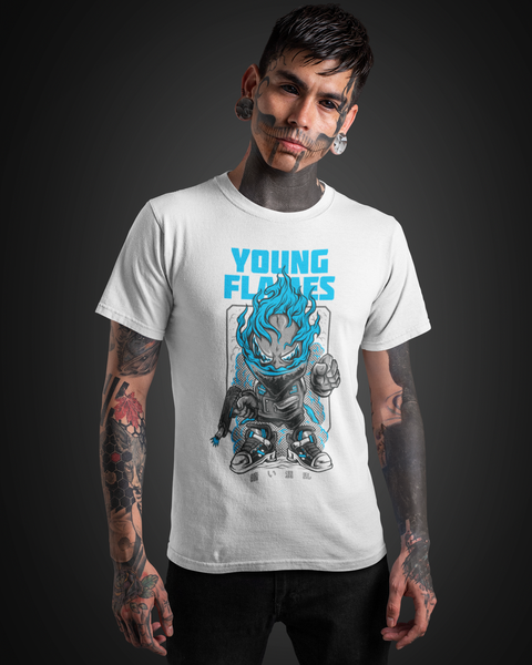 Tee-shirt streetwear homme YOUNG FLAMES – Mode urbaine tendance