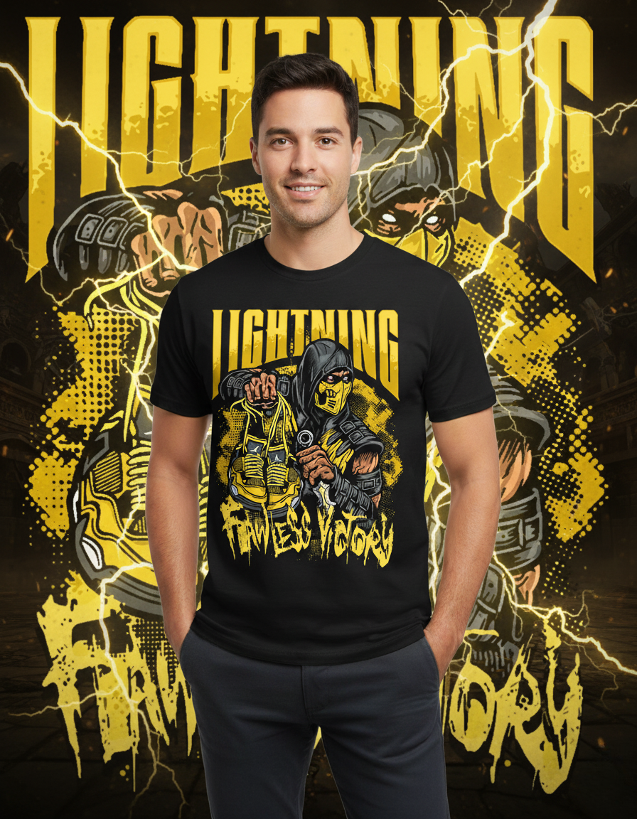 Tshirt Streetwear Homme Lightning Flawless Victory