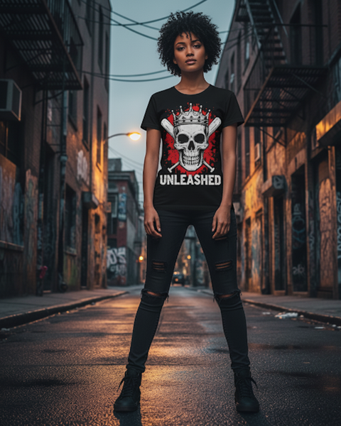 Tee-Shirt Streetwear Femme -Unleashed Skull-