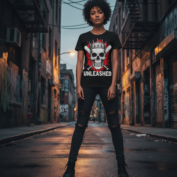 Tee-Shirt Streetwear Femme -Unleashed Skull-