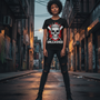 Tee-Shirt Streetwear Femme -Unleashed Skull-