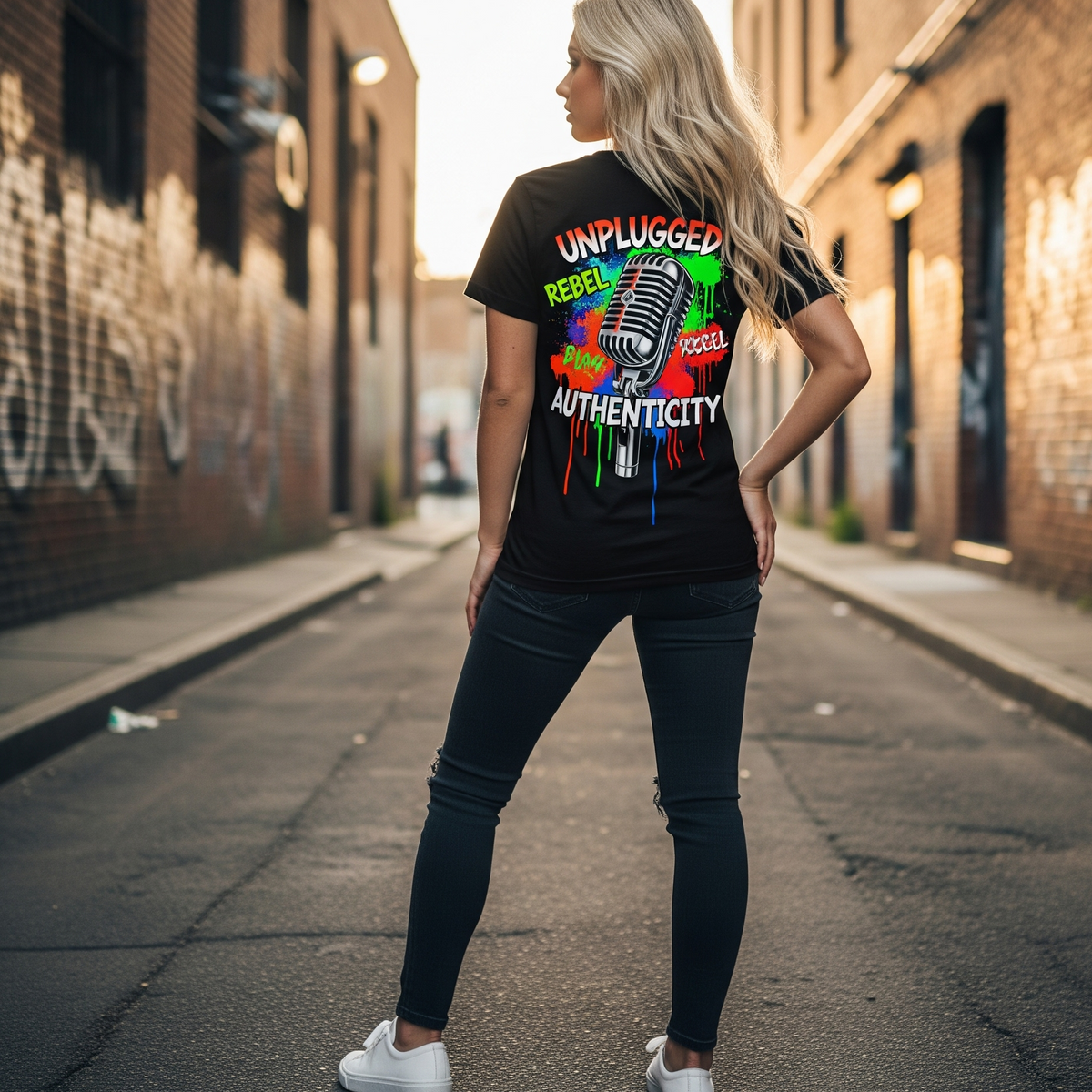 Tee-Shirt Streetwear Femme -Unplugged Authenticity-