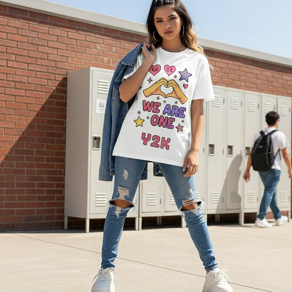 Tee-Shirt Streetwear Ado Fille - We Are One Y2K -