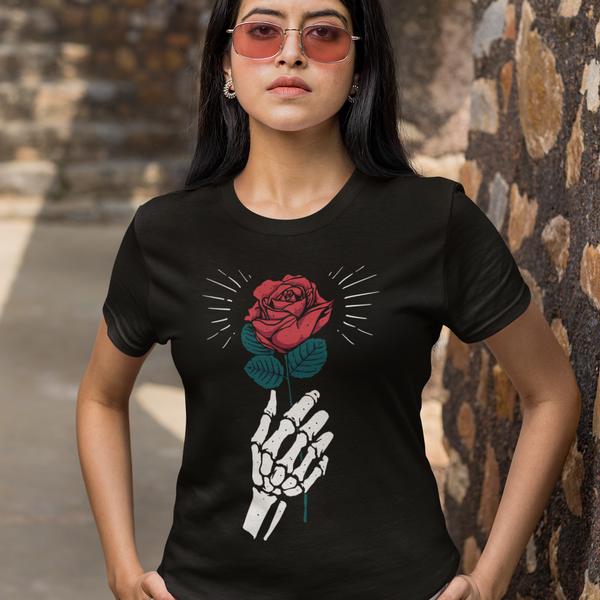 Tee-Shirt Streetwear Femme Rose Éternelle