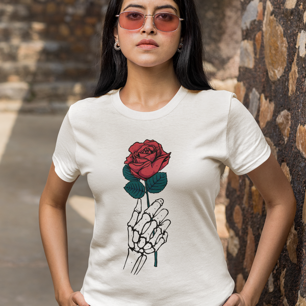 Tee-Shirt Streetwear Femme Rose Éternelle
