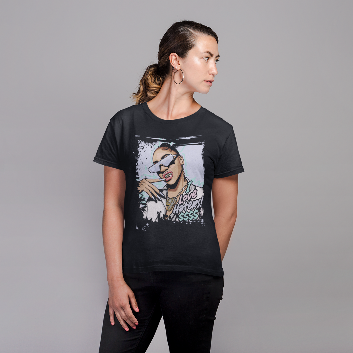 T-shirt streetwear femme I Love Haters