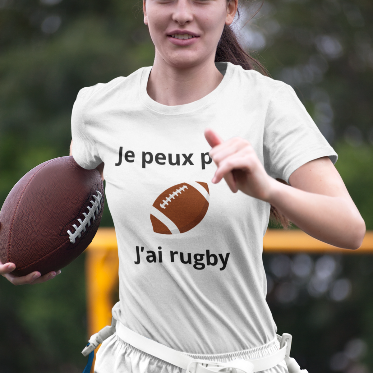 Tee shirt femme je peux pas j'ai rugby