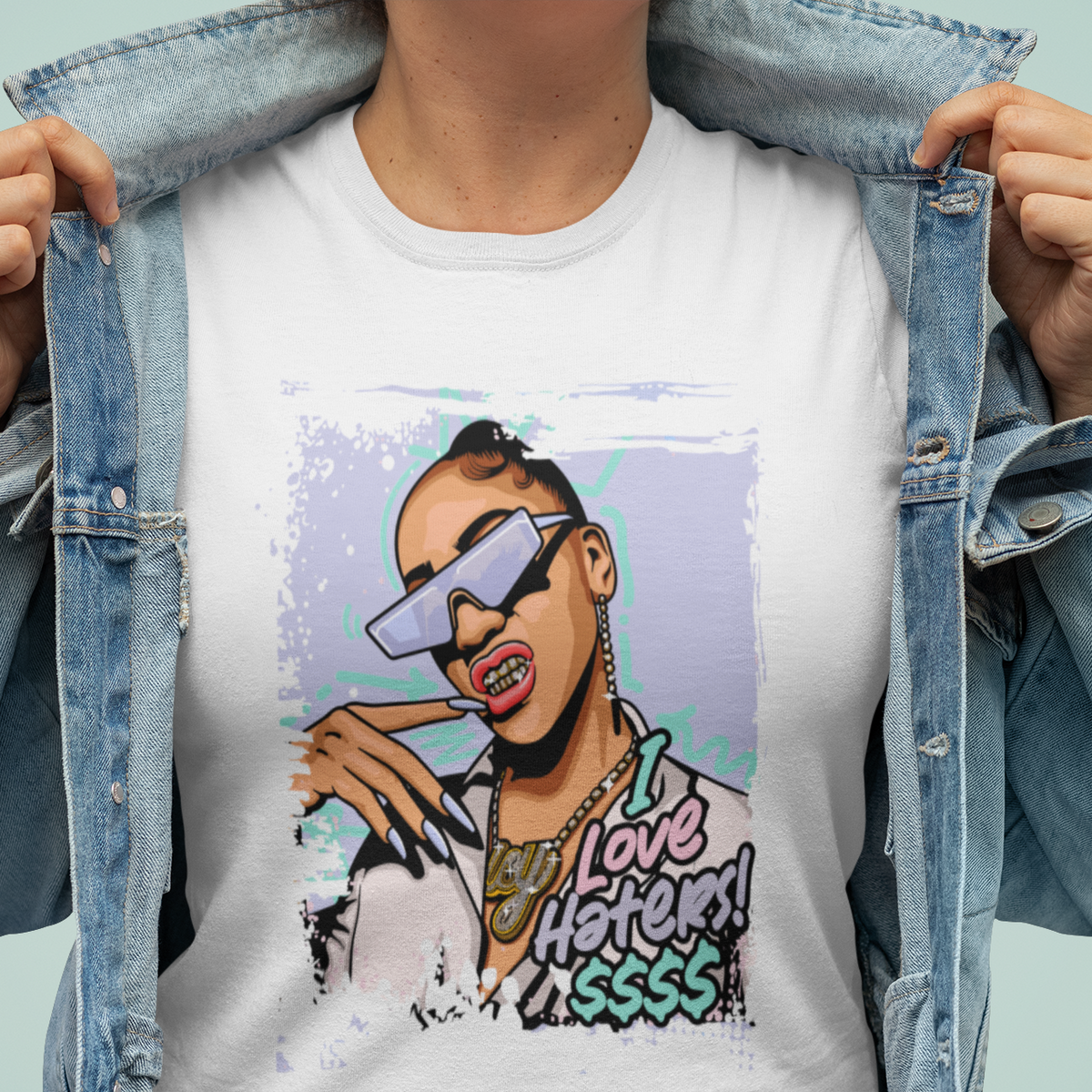 T-shirt streetwear femme I Love Haters