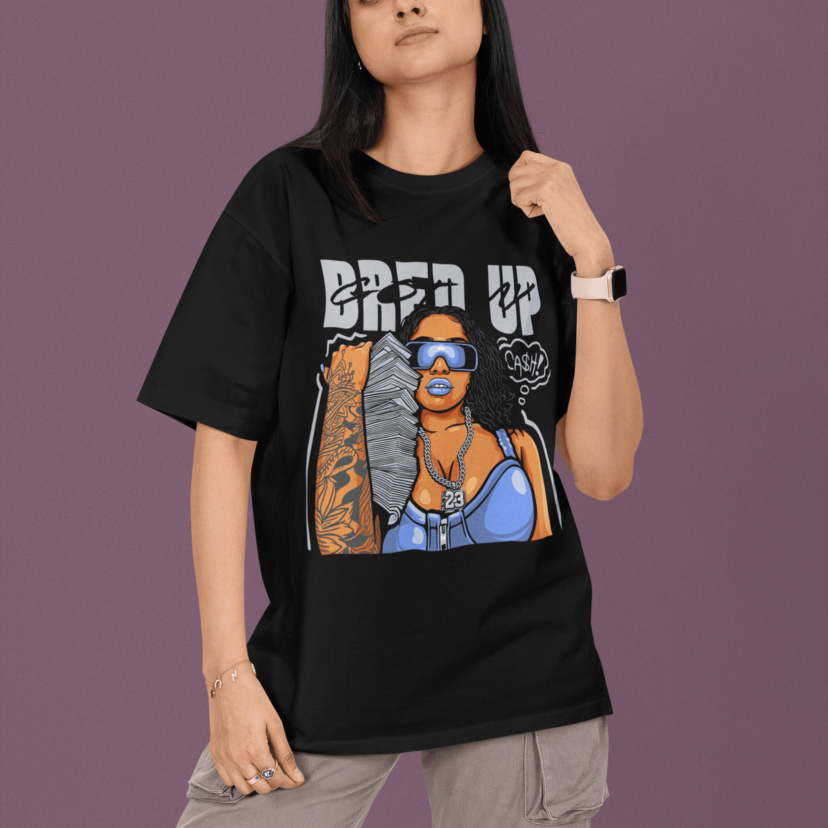Tee shirt streetwear femme Pop Art Bleu