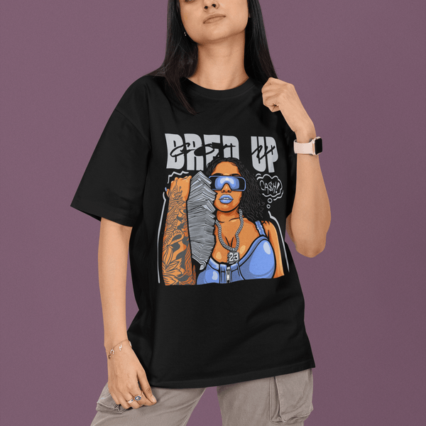 Tee shirt streetwear femme Pop Art Bleu