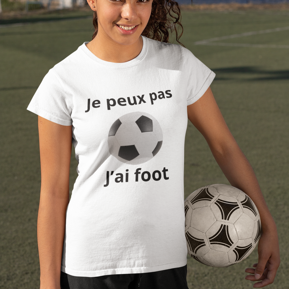 Tee shirt femme je peux pas j'ai foot