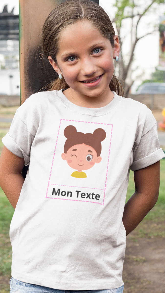 Tee Shirt Personnalisé Enfant Fille Blanc