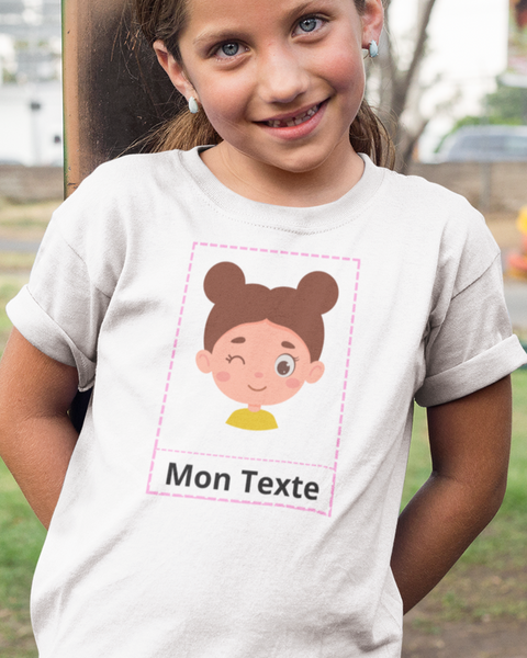 Tee Shirt Personnalisé Enfant Fille Blanc