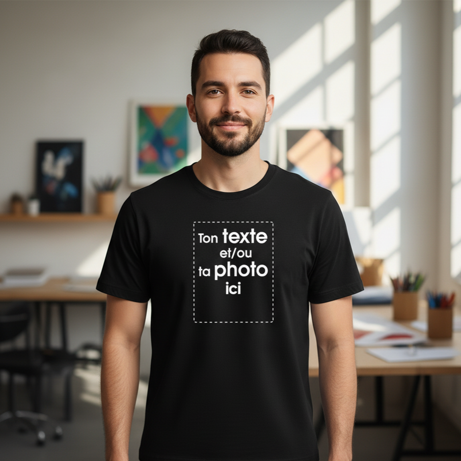 Tee Shirt Personnalisé Homme Noir