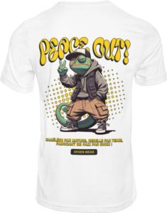 Tee Shirt Homme - Caméléon Peace Out