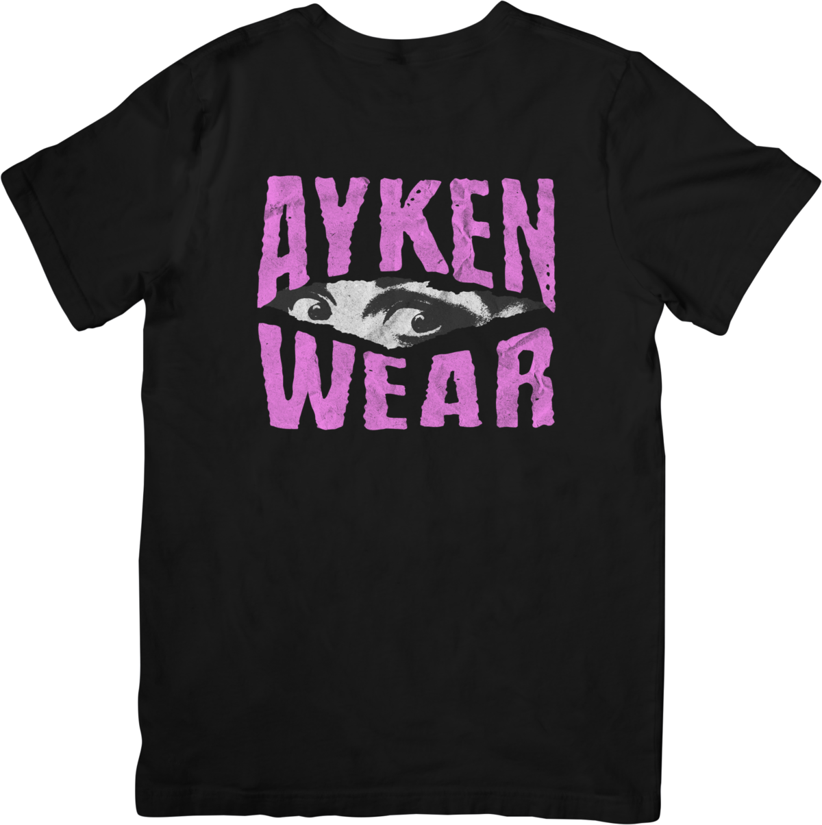 Tee Shirt Homme Femme- Motif Ayken Wear rose noir